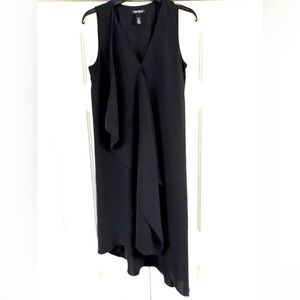 White House Black Market Black Asymmetrical Dress w/Ruffle.  Sz M.